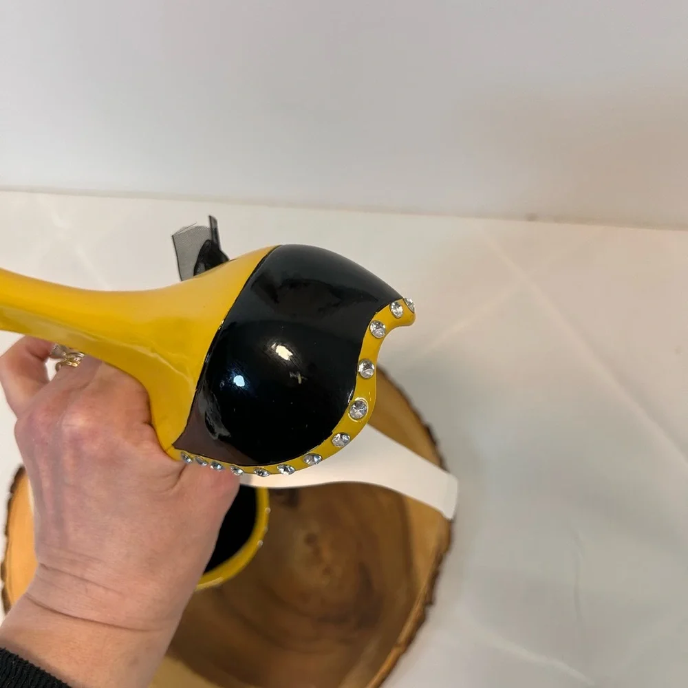 NFL Football Pittsburgh Steelers High Heel Jeweled Team‎ Shoe Wine Holder - Picture 7 of 10